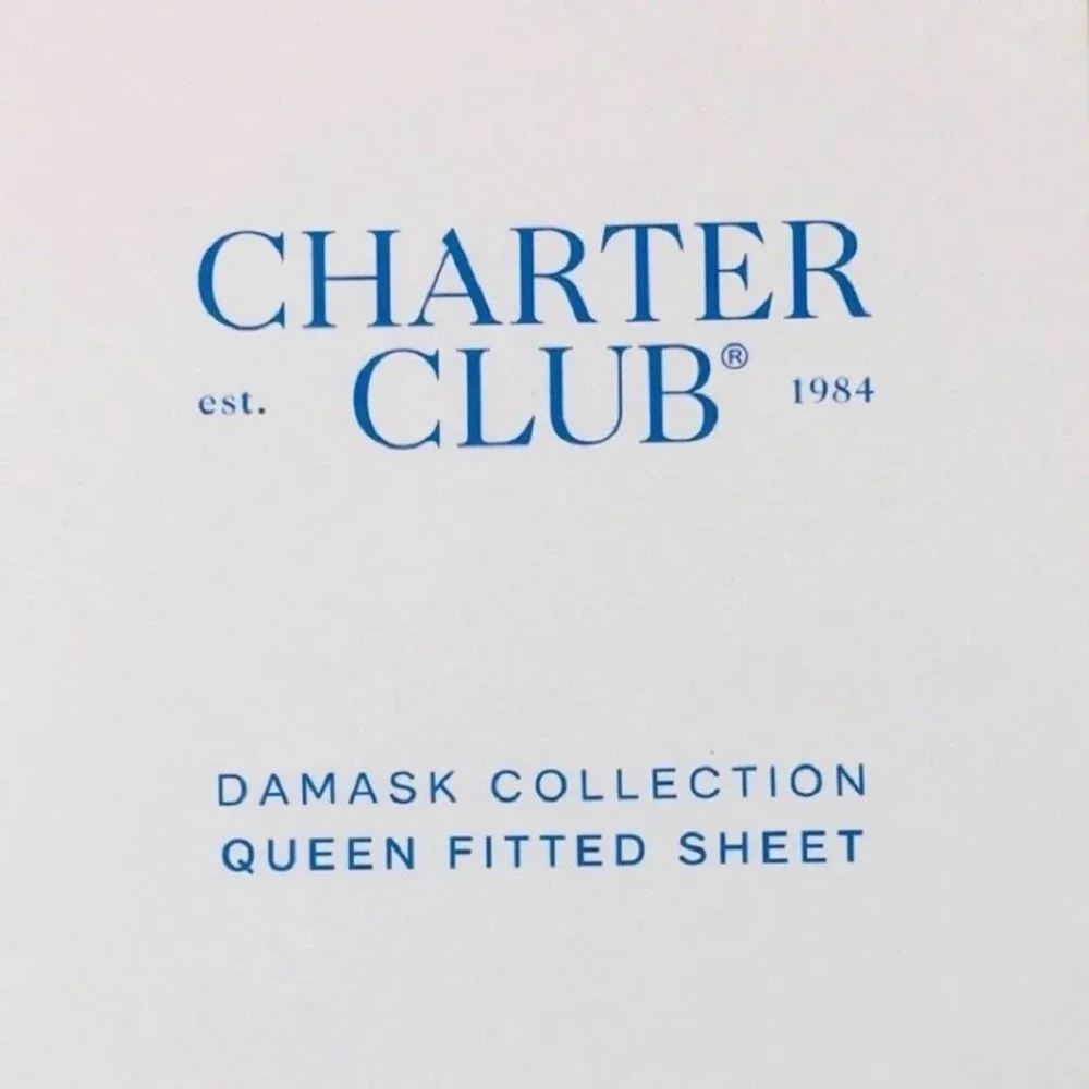 new SOLID WHITE Charter Club 550 TC 100% Cotton 18” Deep Queen Fitted Sheet